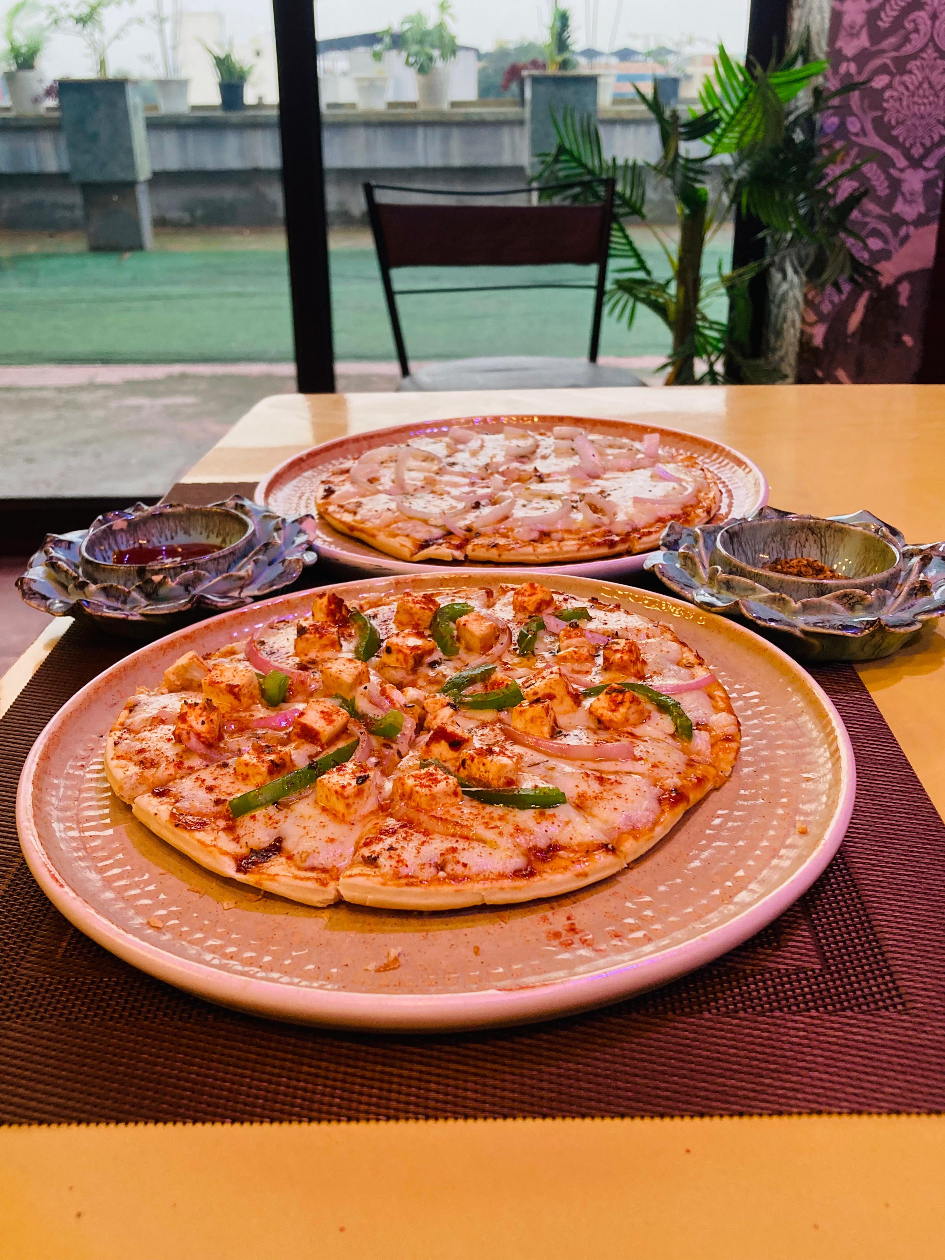 Spacious rooftop cafe setup for a wedding
