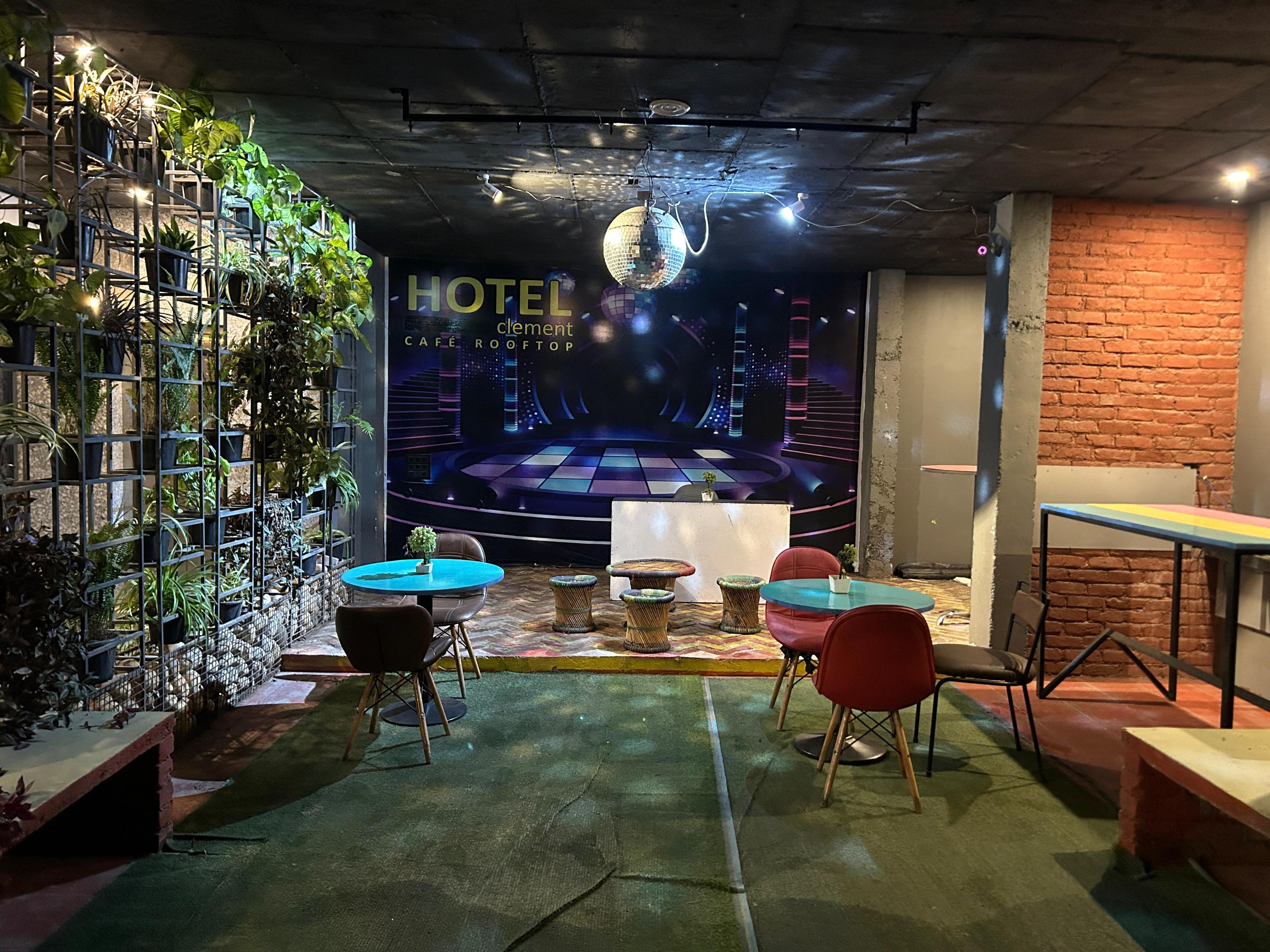 Rooftop cafe with natural daylight